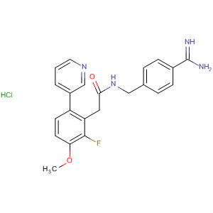 701264-85-9  Benzeneacetamide,N-[[4-(aminoiminomethyl)phenyl]methyl]-2-fluoro-a-methoxy-4-(3-pyridinyl)-, monohydrochloride