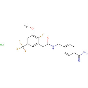 701264-98-4  Benzeneacetamide,N-[[4-(aminoiminomethyl)phenyl]methyl]-2-fluoro-a-methoxy-5-(trifluoromethyl)-, monohydrochloride