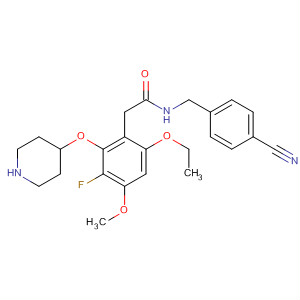 701265-40-9  Benzeneacetamide,N-[(4-cyanophenyl)methyl]-5-ethoxy-2-fluoro-a-methoxy-3-(4-piperidinyloxy)-