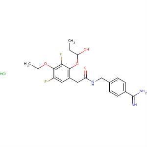 701266-87-7  Benzeneacetamide,N-[[4-(aminoiminomethyl)phenyl]methyl]-a-ethoxy-2,6-difluoro-3-(2-methoxyethoxy)-, monohydrochloride