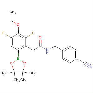 701268-23-7  Benzeneacetamide,N-[(4-cyanophenyl)methyl]-a-ethoxy-2,6-difluoro-4-(4,4,5,5-tetramethyl-1,3,2-dioxaborolan-2-yl)-