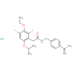 701268-99-7  Benzeneacetamide,N-[[4-(aminoiminomethyl)phenyl]methyl]-a-ethoxy-2,6-difluoro-4-(1-methylethoxy)-, monohydrochloride