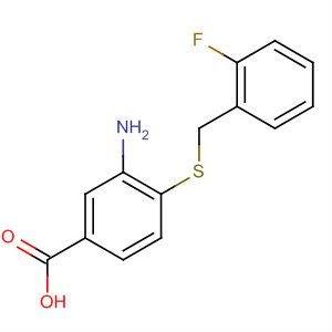 702669-10-1  Benzoic acid, 3-amino-4-[[(2-fluorophenyl)methyl]thio]-