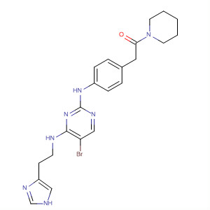 702675-00-1  Piperidine,1-[[4-[[5-bromo-4-[[2-(1H-imidazol-4-yl)ethyl]amino]-2-pyrimidinyl]amino]phenyl]acetyl]-