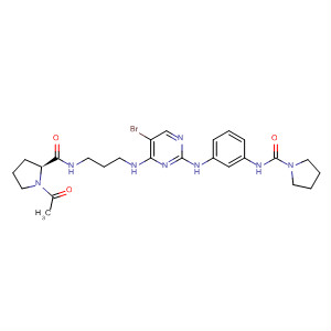 702675-40-9  1-Pyrrolidinecarboxamide,N-[3-[[4-[[3-[[[(2S)-1-acetyl-2-pyrrolidinyl]carbonyl]amino]propyl]amino]-5-bromo-2-pyrimidinyl]amino]phenyl]-