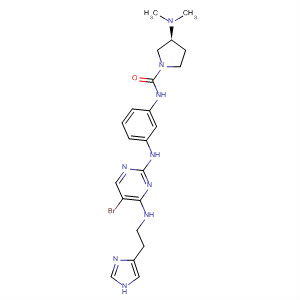 702675-41-0  1-Pyrrolidinecarboxamide,N-[3-[[5-bromo-4-[[2-(1H-imidazol-4-yl)ethyl]amino]-2-pyrimidinyl]amino]phenyl]-3-(dimethylamino)-, (3S)-