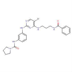 702675-52-3  1-Pyrrolidinecarboxamide,N-[3-[[4-[[3-(benzoylamino)propyl]amino]-5-bromo-2-pyrimidinyl]amino]phenyl]-