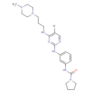 702677-95-0  1-Pyrrolidinecarboxamide,N-[3-[[5-bromo-4-[[3-(4-methyl-1-piperazinyl)propyl]amino]-2-pyrimidinyl]amino]phenyl]-