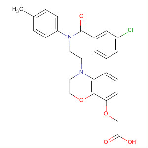 702684-82-0  Acetic acid,[[4-[2-[(3-chlorobenzoyl)(4-methylphenyl)amino]ethyl]-3,4-dihydro-2H-1,4-benzoxazin-8-yl]oxy]-