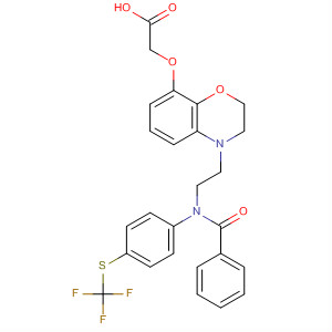 702684-86-4  Acetic acid,[[4-[2-[benzoyl[4-[(trifluoromethyl)thio]phenyl]amino]ethyl]-3,4-dihydro-2H-1,4-benzoxazin-8-yl]oxy]-