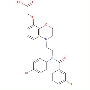 702685-37-8  Acetic acid,[[4-[2-[(4-bromophenyl)(3-fluorobenzoyl)amino]ethyl]-3,4-dihydro-2H-1,4-benzoxazin-8-yl]oxy]-