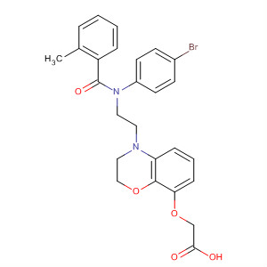 702685-41-4  Acetic acid,[[4-[2-[(4-bromophenyl)(2-methylbenzoyl)amino]ethyl]-3,4-dihydro-2H-1,4-benzoxazin-8-yl]oxy]-