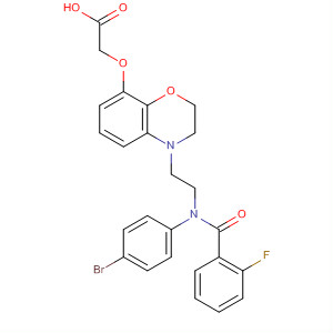 702685-42-5  Acetic acid,[[4-[2-[(4-bromophenyl)(2-fluorobenzoyl)amino]ethyl]-3,4-dihydro-2H-1,4-benzoxazin-8-yl]oxy]-
