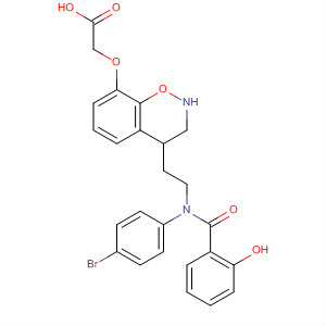702685-52-7  Acetic acid,[[4-[2-[(4-bromophenyl)(2-hydroxybenzoyl)amino]ethyl]-3,4-dihydro-2H-1,4-benzoxazin-8-yl]oxy]-