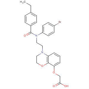 702685-56-1  Acetic acid,[[4-[2-[(4-bromophenyl)(4-ethylbenzoyl)amino]ethyl]-3,4-dihydro-2H-1,4-benzoxazin-8-yl]oxy]-
