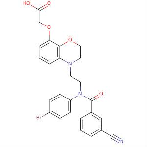 702685-57-2  Acetic acid,[[4-[2-[(4-bromophenyl)(3-cyanobenzoyl)amino]ethyl]-3,4-dihydro-2H-1,4-benzoxazin-8-yl]oxy]-