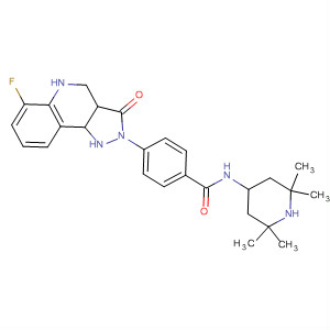 702705-44-0  Benzamide,4-(6-fluoro-3,5-dihydro-3-oxo-2H-pyrazolo[4,3-c]quinolin-2-yl)-N-(2,2,6,6-tetramethyl-4-piperidinyl)-