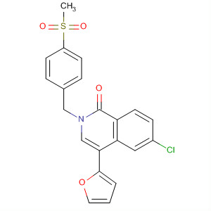706759-05-9  1(2H)-Isoquinolinone,6-chloro-4-(2-furanyl)-2-[[4-(methylsulfonyl)phenyl]methyl]-