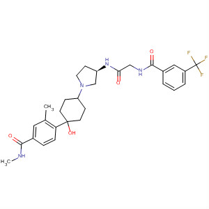 709020-03-1  Benzamide,4-[1-hydroxy-4-[(3R)-3-[[[[3-(trifluoromethyl)benzoyl]amino]acetyl]amino]-1-pyrrolidinyl]cyclohexyl]-N,3-dimethyl-
