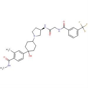 709020-05-3  Benzamide,4-[1-hydroxy-4-[(3R)-3-[[[[3-(trifluoromethyl)benzoyl]amino]acetyl]amino]-1-pyrrolidinyl]cyclohexyl]-N,2-dimethyl-