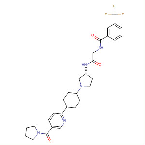 709020-95-1  Benzamide,N-[2-oxo-2-[[(3R)-1-[4-[5-(1-pyrrolidinylcarbonyl)-2-pyridinyl]cyclohexyl]-3-pyrrolidinyl]amino]ethyl]-3-(trifluoromethyl)-