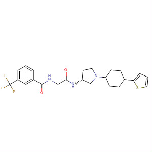 709022-21-9  Benzamide,N-[2-oxo-2-[[(3R)-1-[4-(2-thienyl)cyclohexyl]-3-pyrrolidinyl]amino]ethyl]-3-(trifluoromethyl)-