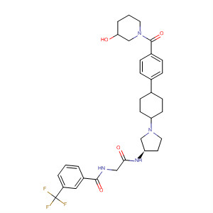 709024-48-6  Benzamide,N-[2-[[(3R)-1-[4-[4-[(3-hydroxy-1-piperidinyl)carbonyl]phenyl]cyclohexyl]-3-pyrrolidinyl]amino]-2-oxoethyl]-3-(trifluoromethyl)-