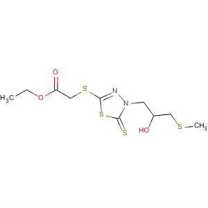 709027-55-4  Acetic acid,[[4,5-dihydro-4-[2-hydroxy-3-(methylthio)propyl]-5-thioxo-1,3,4-thiadiazol-2-yl]thio]-, ethyl ester