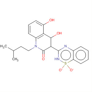 709042-05-7  2(1H)-Quinolinone,3-(1,1-dioxido-2H-1,2,4-benzothiadiazin-3-yl)-4,5-dihydroxy-1-(3-methylbutyl)-