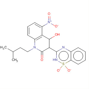709042-09-1  2(1H)-Quinolinone,3-(1,1-dioxido-2H-1,2,4-benzothiadiazin-3-yl)-4-hydroxy-1-(3-methylbutyl)-5-nitro-