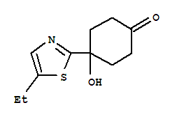 708274-05-9  Cyclohexanone,4-(5-ethyl-2-thiazolyl)-4-hydroxy-