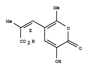 724458-98-4  2-Propenoic acid,3-(3-hydroxy-6-methyl-2-oxo-2H-pyran-5-yl)-2-methyl-, (2Z)-