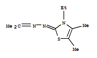 753011-75-5  2(3H)-Thiazolone,3-ethyl-4,5-dimethyl-, 2-(1-methylethylidene)hydrazone