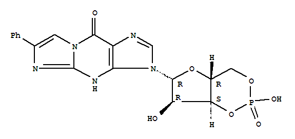 78080-27-0  9H-Imidazo[1,2-a]purin-9-one,3,4-dihydro-6-phenyl-3-(3,5-O-phosphinico-b-D-ribofuranosyl)- (9CI)