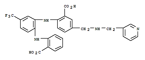 786640-37-7  Benzoic acid,2-[[2-[(2-carboxyphenyl)amino]-5-(trifluoromethyl)phenyl]amino]-5-[[(3-pyridinylmethyl)amino]methyl]-