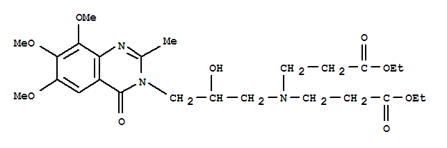 789428-03-1  b-Alanine,N-(3-ethoxy-3-oxopropyl)-N-[2-hydroxy-3-(6,7,8-trimethoxy-2-methyl-4-oxo-3(4H)-quinazolinyl)propyl]-,ethyl ester