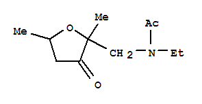 799248-10-5  Acetamide,N-ethyl-N-(tetrahydro-2,5-dimethyl-3-oxofurfuryl)- (5CI)