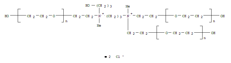 71808-52-1  Poly(oxy-1,2-ethanediyl),a-hydro-w-hydroxy-, ether withN1-[3-(C12-18-alkyloxy)propyl]-N1,N3,N3-tris(2-hydroxyethyl)-N1,N3-dimethyl-1,3-propanediaminium,chloride (3:1:2)