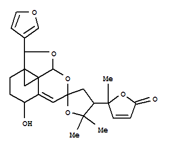72253-65-7  2(5H)-Furanone,5-[(2R,2'R,2'aS,4S,5'S,8'aS,8'bR)-2'-(3-furanyl)-4,4',5,5'-tetrahydro-5'-hydroxy-5,5-dimethylspiro[furan-2(3H),7'(3'H)-[2H,8aH-2a,8b]methanofuro[4,3,2-ij][2]benzopyran]-4-yl]-5-methyl-,(5S)- (9CI)