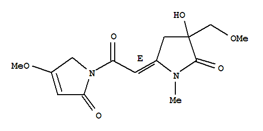 72362-19-7  2H-Pyrrol-2-one,1,5-dihydro-1-[(2E)-2-[4-hydroxy-4-(methoxymethyl)-1-methyl-5-oxo-2-pyrrolidinylidene]acetyl]-4-methoxy-