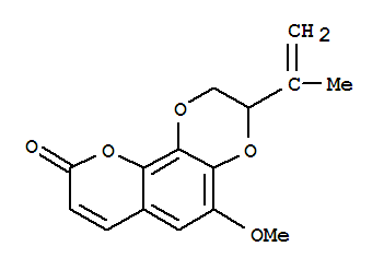 72406-34-9  9H-Pyrano[2,3-f]-1,4-benzodioxin-9-one,1,2-dihydro-5-methoxy-3-(1-methylethenyl)- (9CI)