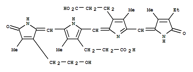 72436-15-8  21H-Biline-8,12-dipropanoicacid,18-ethyl-1,19,22,24-tetrahydro-3-(2-hydroxyethyl)-2,7,13,17-tetramethyl-1,19-dioxo-(9CI)