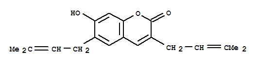 72619-99-9  2H-1-Benzopyran-2-one,7-hydroxy-3,6-bis(3-methyl-2-buten-1-yl)-