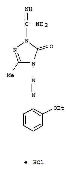 73612-27-8  1H-1,2,4-Triazole-1-carboximidamide,4-[2-(2-ethoxyphenyl)diazenyl]-4,5-dihydro-3-methyl-5-oxo-, hydrochloride (1:1)