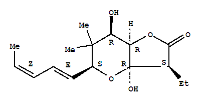 74219-55-9  2H-Furo[3,2-b]pyran-2-one,3-ethylhexahydro-3a,7-dihydroxy-6,6-dimethyl-5-(1E,3Z)-1,3-pentadien-1-yl-,(3S,3aR,5S,7R,7aR)-