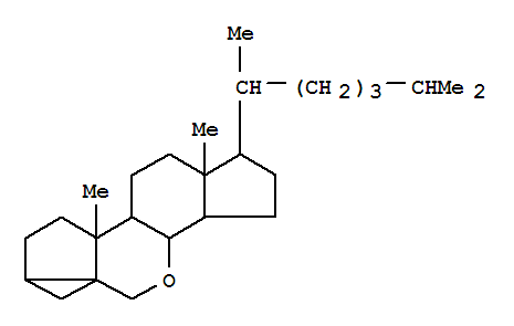 76794-30-4  10H-Cyclopropa[2,3]cyclopent[1,2-d]indeno[4,5-b]pyran,6-[(1R)-1,5-dimethylhexyl]tetradecahydro-3a,5a-dimethyl-,(3aR,3bR,5aR,6R,8aR,8bS)- (9CI)