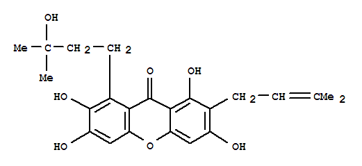 76996-27-5  9H-Xanthen-9-one,1,3,6,7-tetrahydroxy-8-(3-hydroxy-3-methylbutyl)-2-(3-methyl-2-buten-1-yl)-