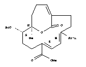 77249-87-7  15-Oxabicyclo[9.3.2]hexadeca-5,7,11-triene-5-carboxylicacid, 2-(acetyloxy)-1-methyl-8-(1-methylethyl)-16-oxo-, methyl ester,(1R,2S,5Z,7E,11Z)-rel-(+)-