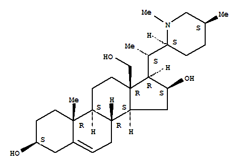 78285-94-6  Pregn-5-ene-3,16,18-triol,20-[(2S,5S)-1,5-dimethyl-2-piperidinyl]-, (3b,16b,20S)- (9CI)