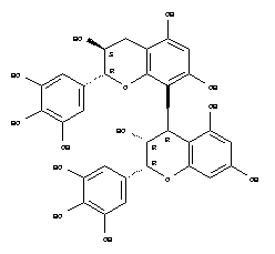 78362-04-6  [4,8'-Bi-2H-1-benzopyran]-3,3',5,5',7,7'-hexol,3,3',4,4'-tetrahydro-2,2'-bis(3,4,5-trihydroxyphenyl)-, (2R,2'R,3R,3'S,4R)-